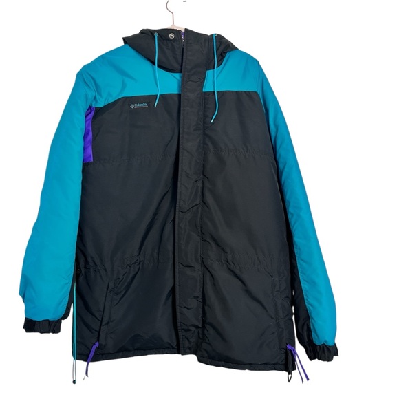 Vintage Columbia Sportswear Jacket Men’s M Korea‎ Black Nylon Hooded 90s - Picture 1 of 11